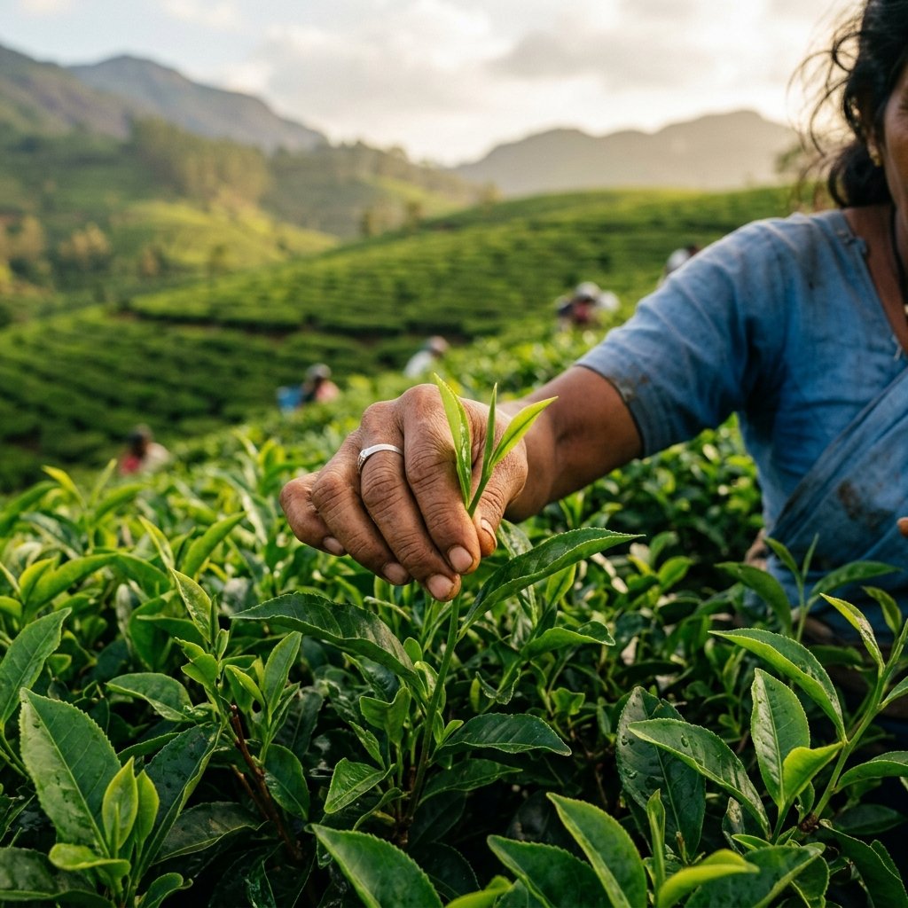 Fresh Green Tea Leaves